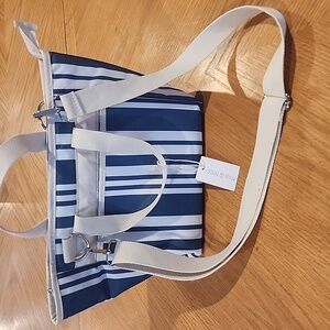 Mia And Tedd Blue and Cream Striped Tote Bag